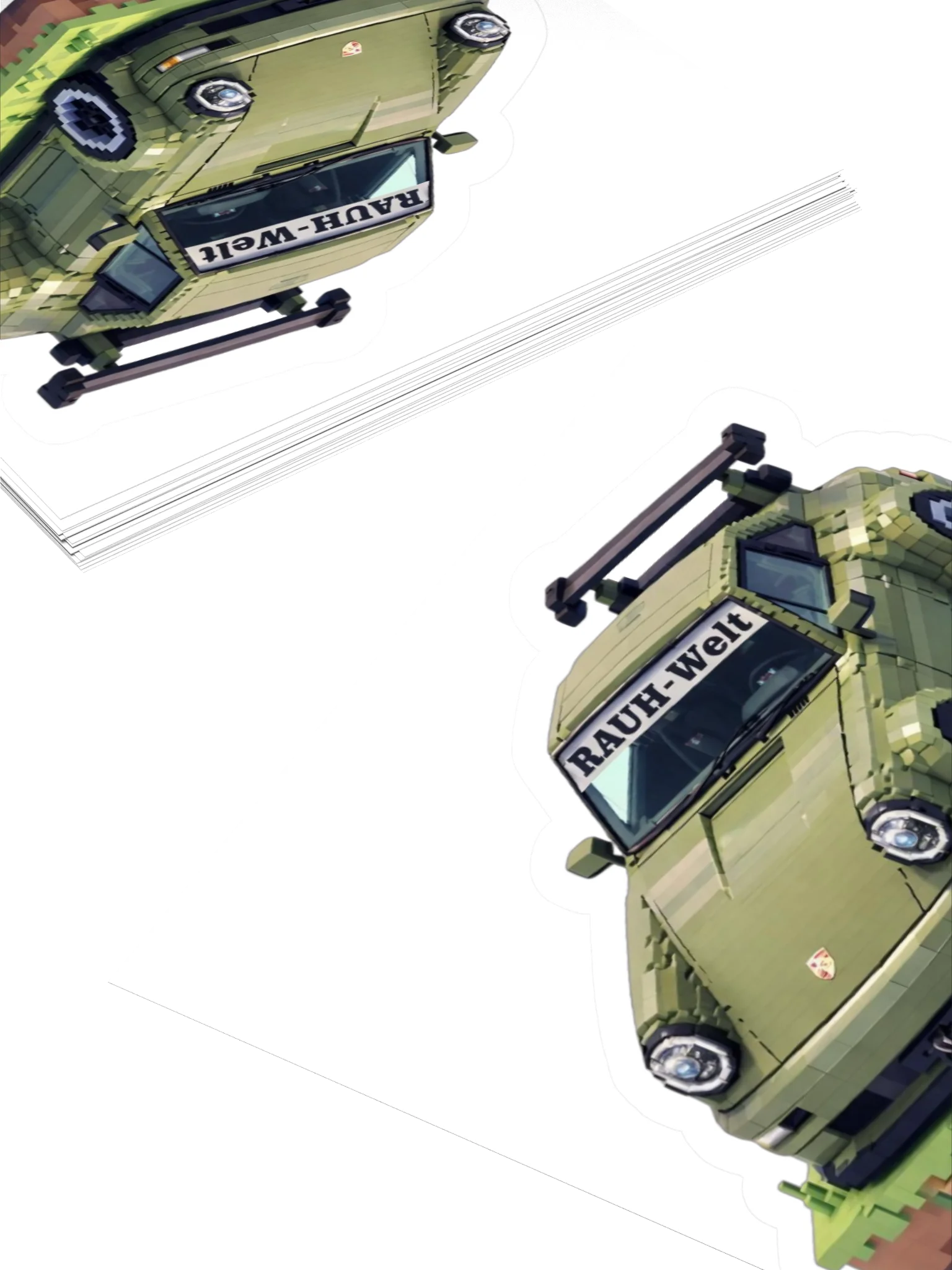 Black Olive Porsche 993 RWB "Corndog" Rauh-Welt Begriff Sticker (Pixel, Retro, Minecraft) product image (4)