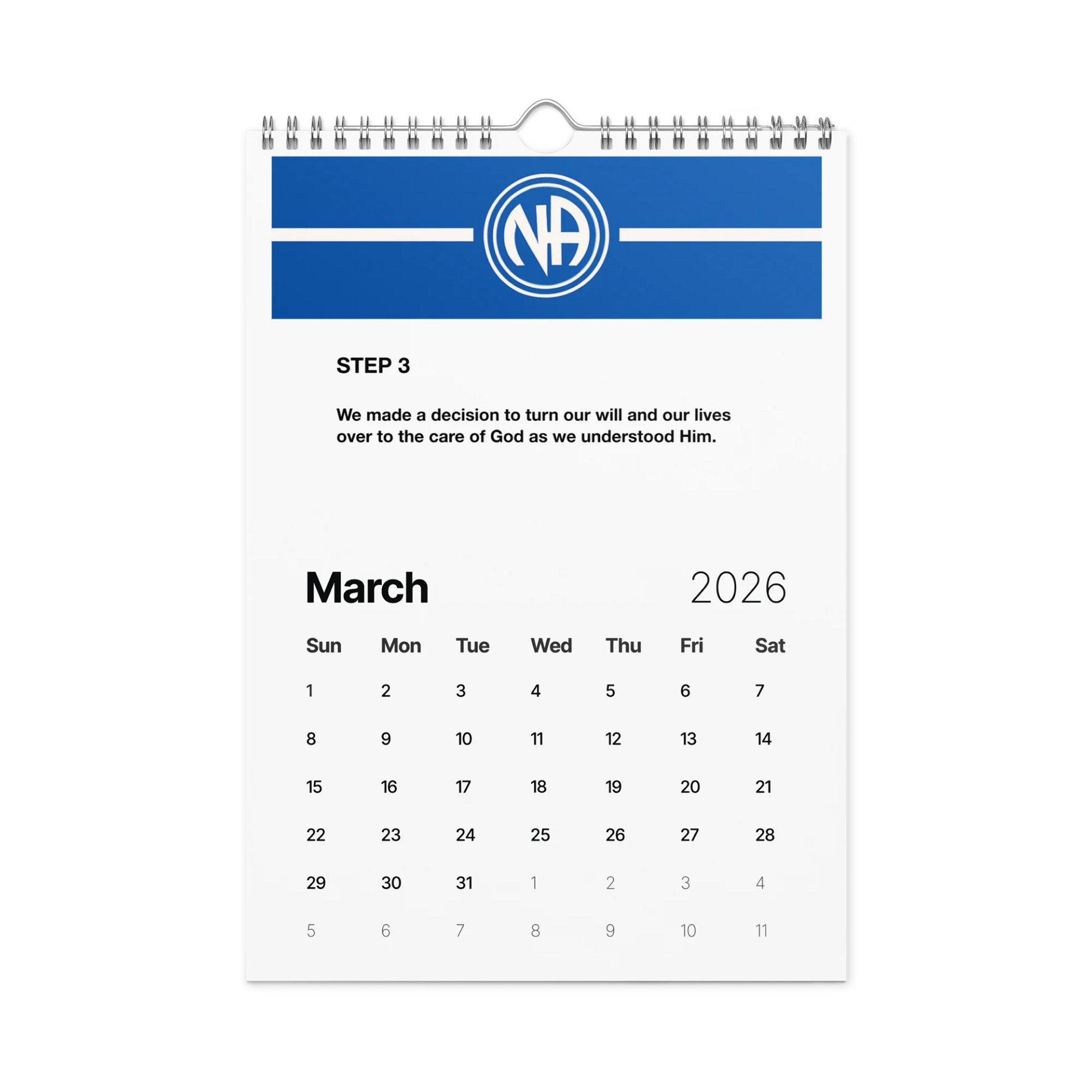 NA Basic Wall Calendar 2026 – Narcotics Anonymous Monthly Calendar for Planning & Recovery product image (4)