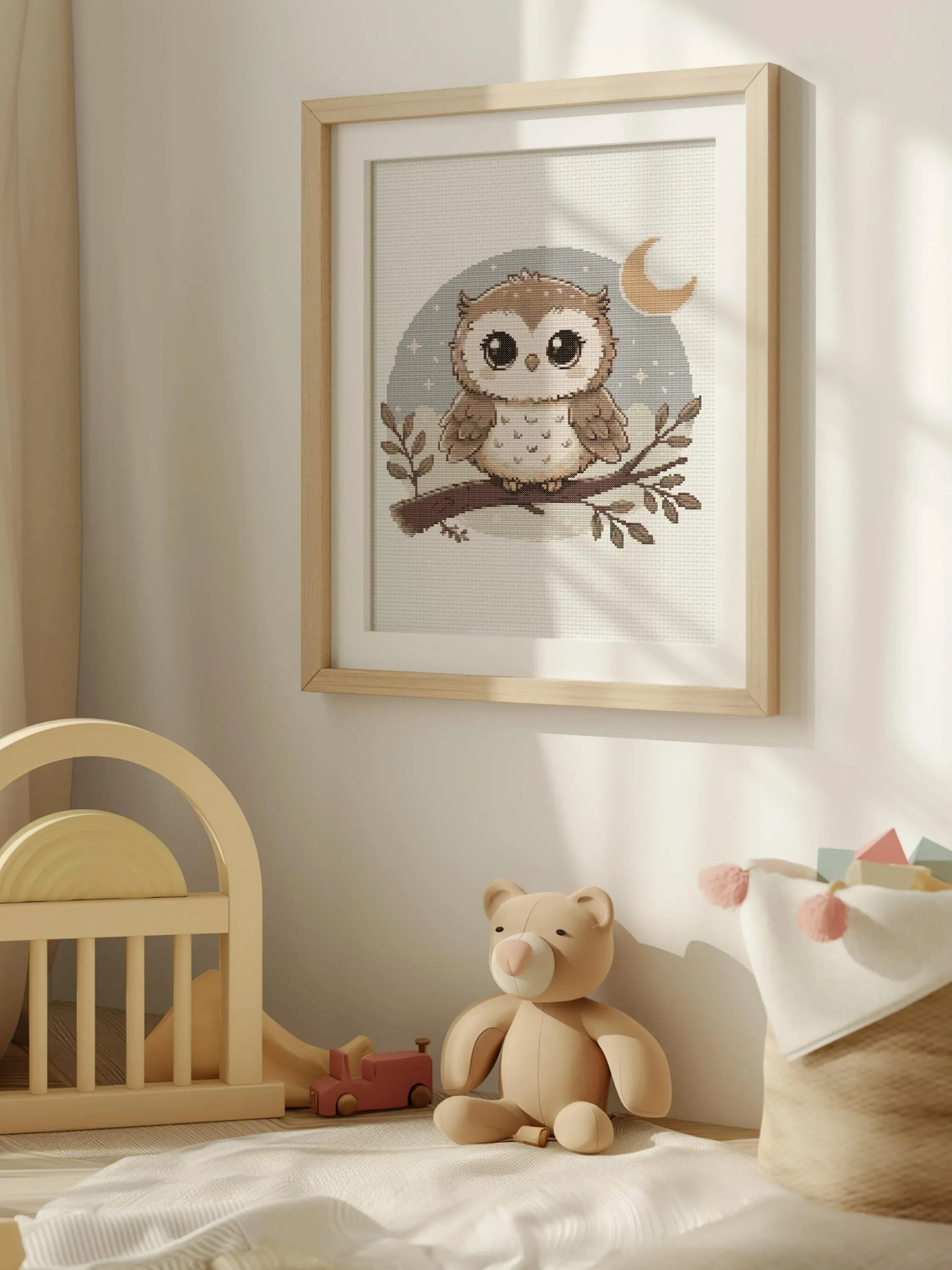 Night Owl Cross Stitch Pattern product image (6)