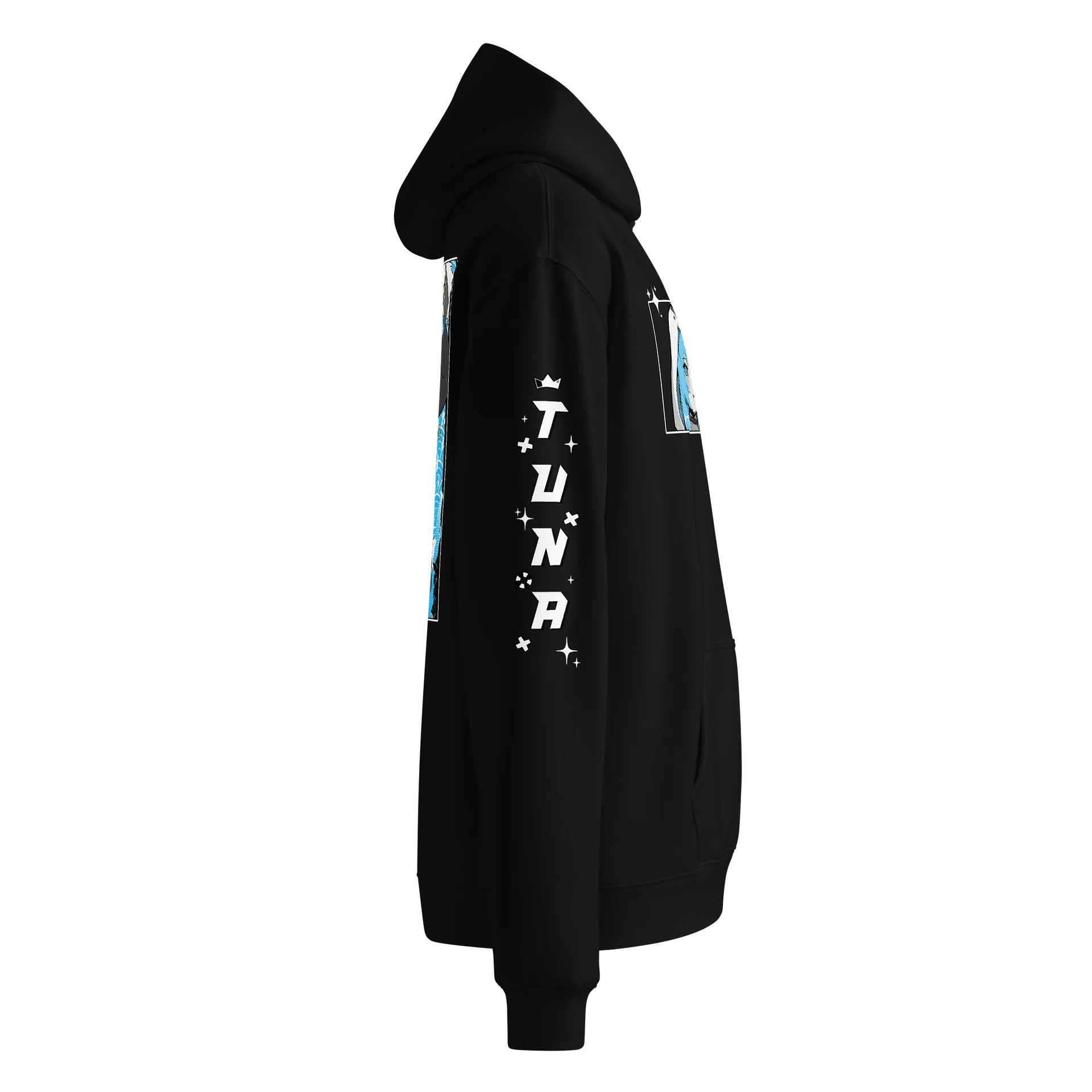 Black & Blue Hoodie Oversized Premium Unisex product image (2)