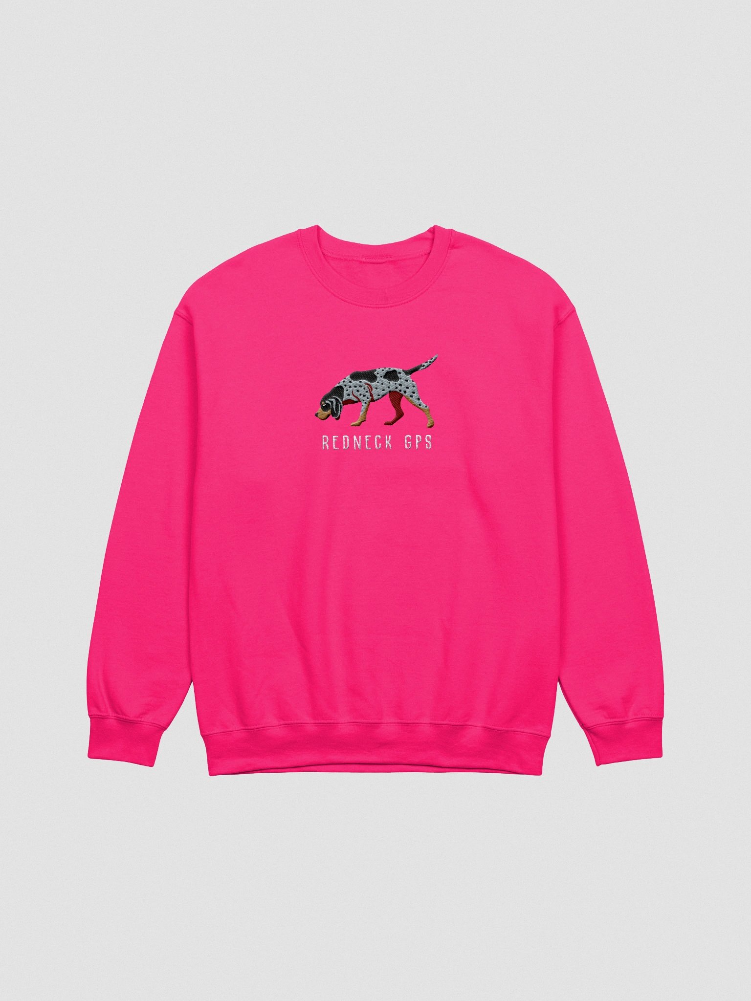 Redneck GPS Sweatshirt (Embroidered) of a Bluetick Coonhound product image (4)