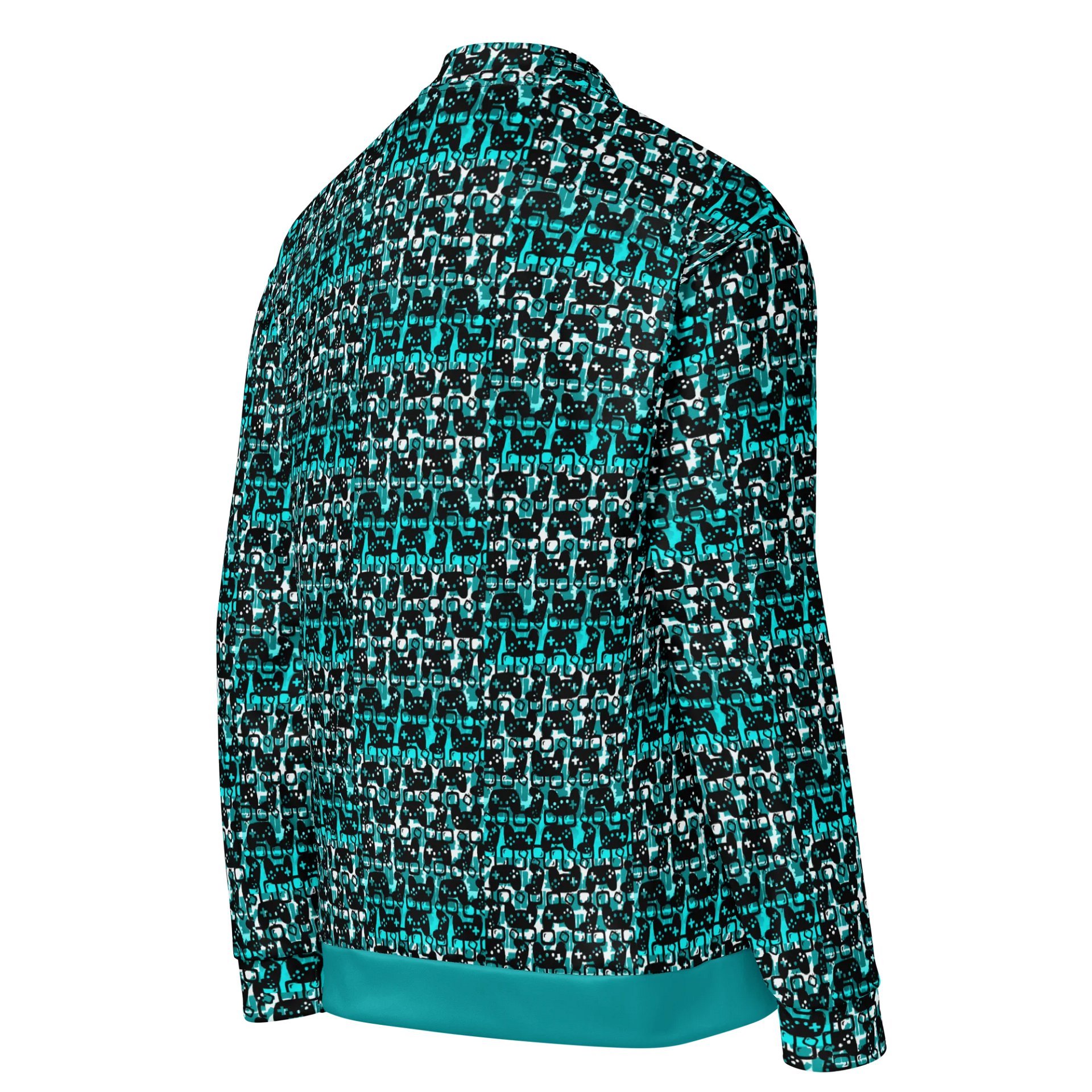 Story Lover Unisex Bomber Jacket (Teal and Black) product image (4)
