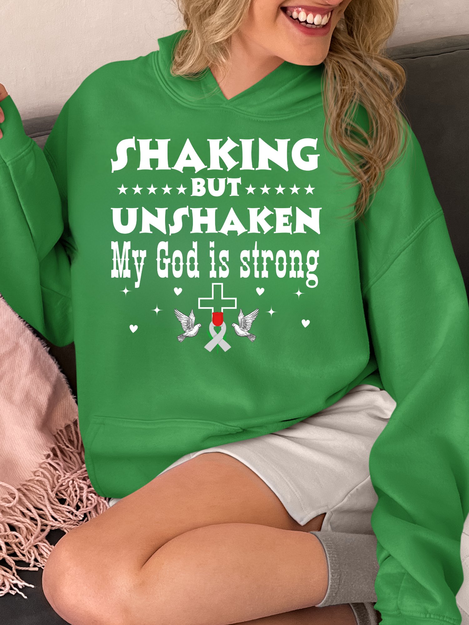 Shaking But Unshaken, My God Is Strong Parkinson Gildan Hoodie product image (8)