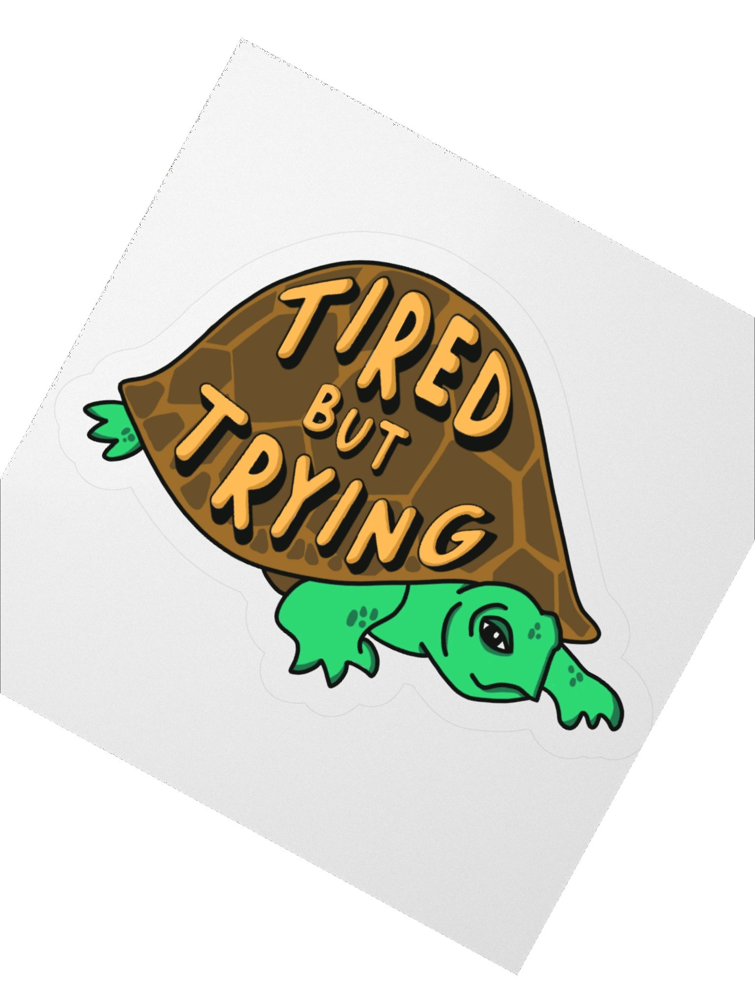 Tired But Trying Turtle sticker product image (2)