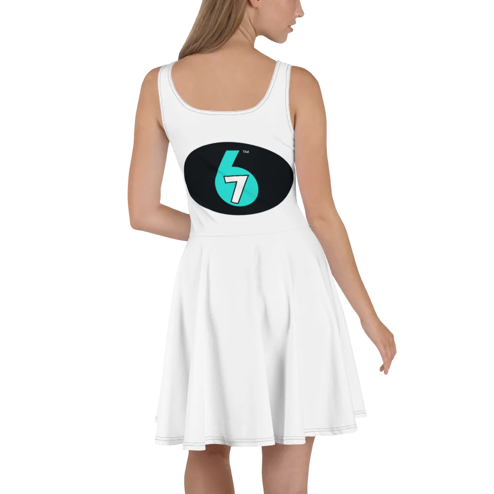 White skater dress - hero logo on front and back product image (4)