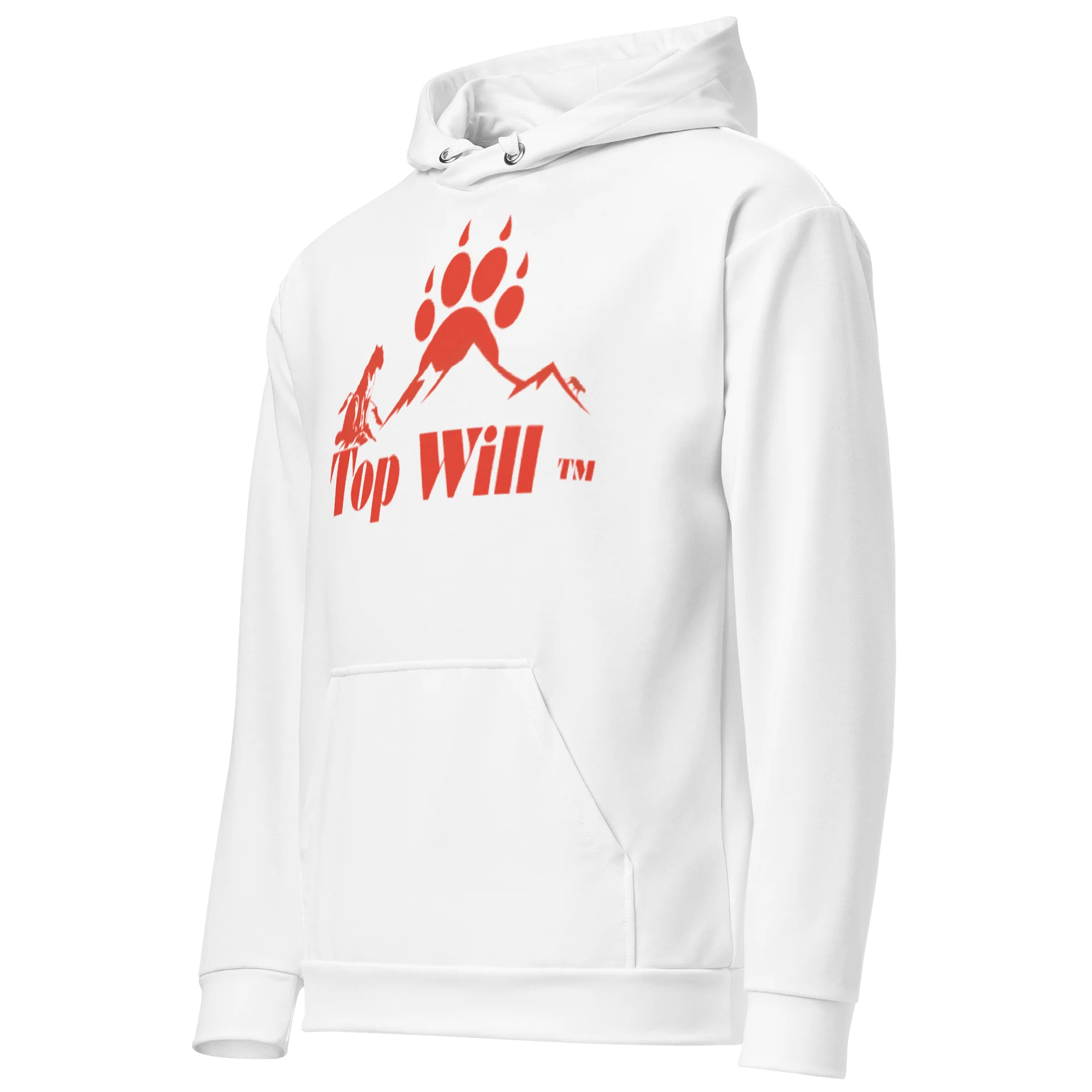 Top Will™ Unisex White & Red Cotton Hoodie product image (3)