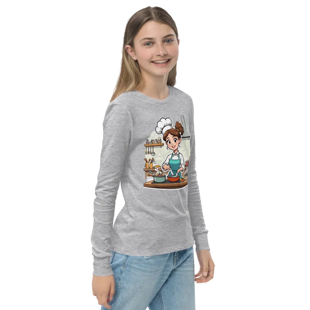 Chef's Kitchen Cartoon Youth Long Sleeve T-Shirt product image (23)