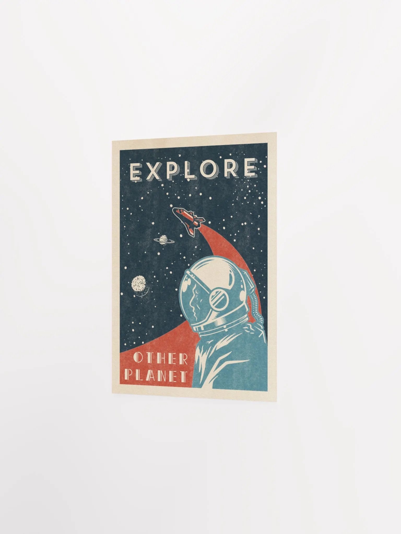 Explore other planet — Vintage space poster, retro space art, propaganda poster, retrofuturism art, retro sci-fi print product image (6)