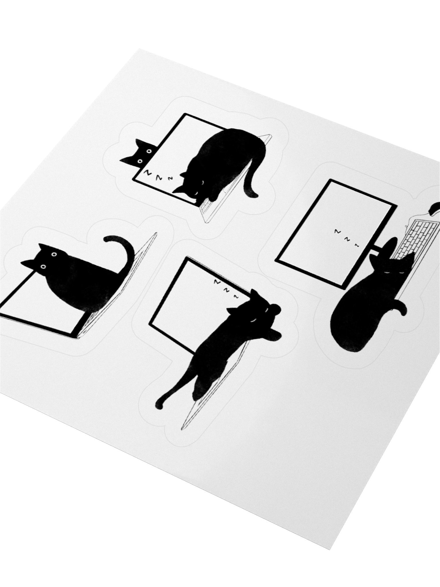 Cats Sleeping on Laptops Stickers product image (8)