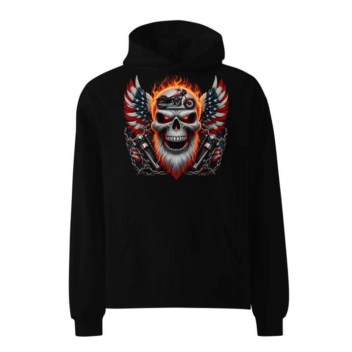 Rebellious Skull Motorcycle Wings Hoodie #33 product image (1)