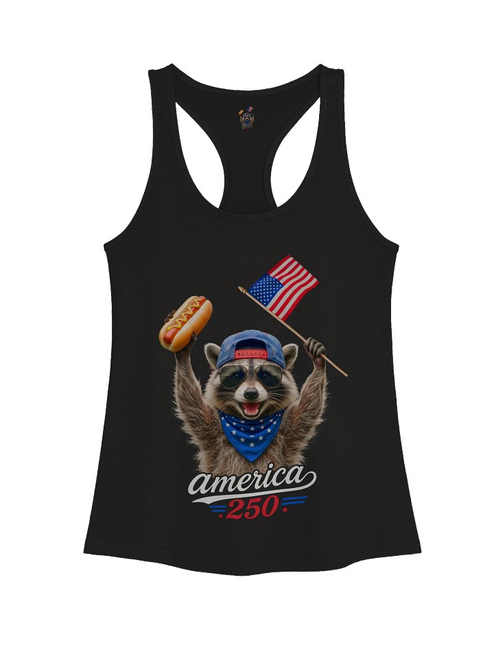 America 250th Independence Racoon Racerback Tank Top product image (1)