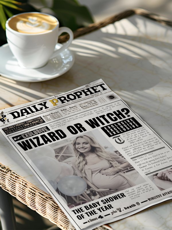Magical Baby Shower Announcement Newspaper 100% Customizable Template Bundle product image (4)