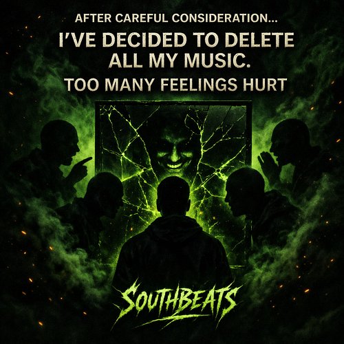 🚨 ANNOUNCEMENT 🚨

After careful consideration…
I’ve decided to delete all my music.

No more drops.
No more diss tracks.
No m...