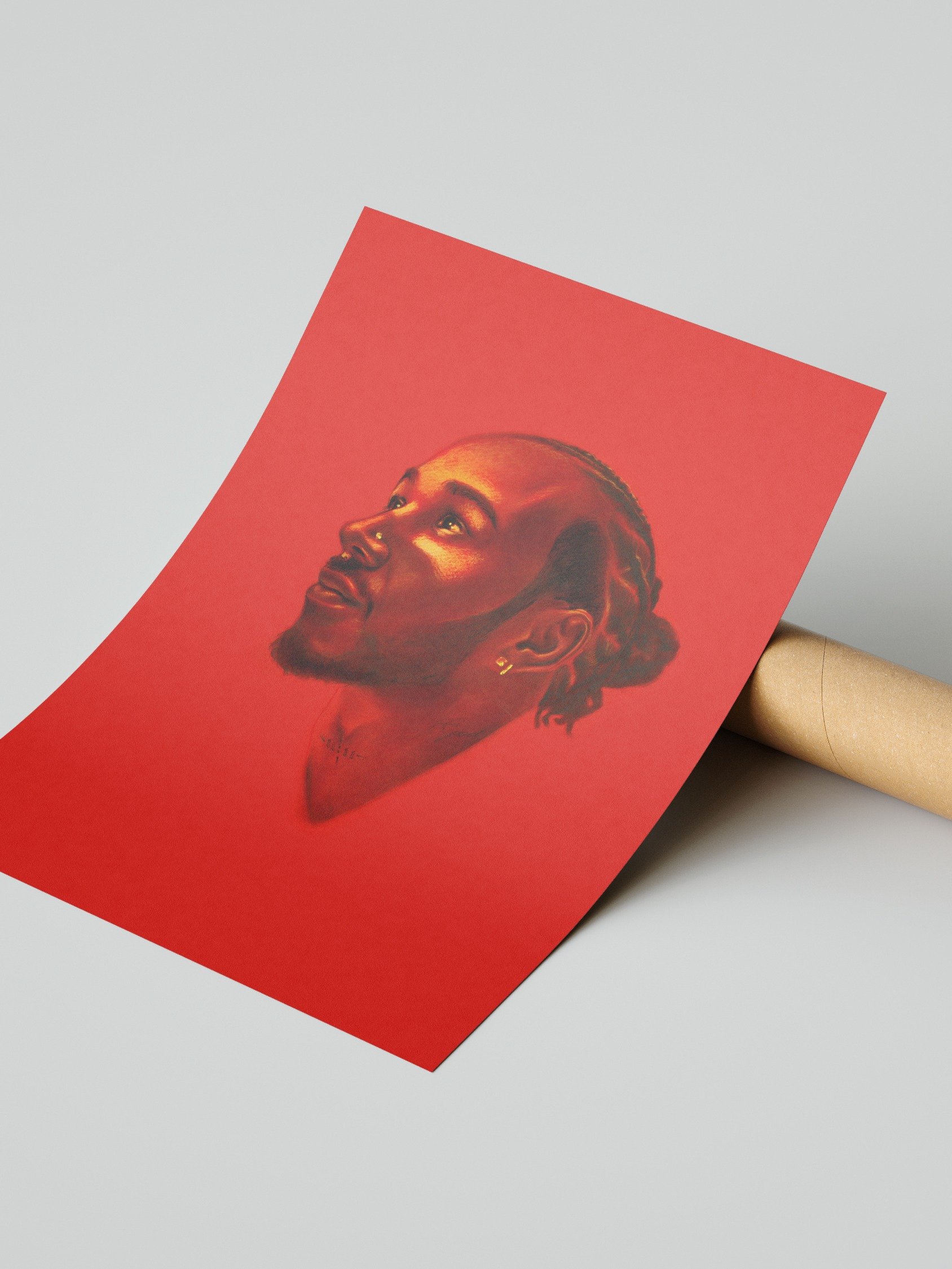 Hand-drawn Red Lewis Hamilton - A3 Print product image (5)