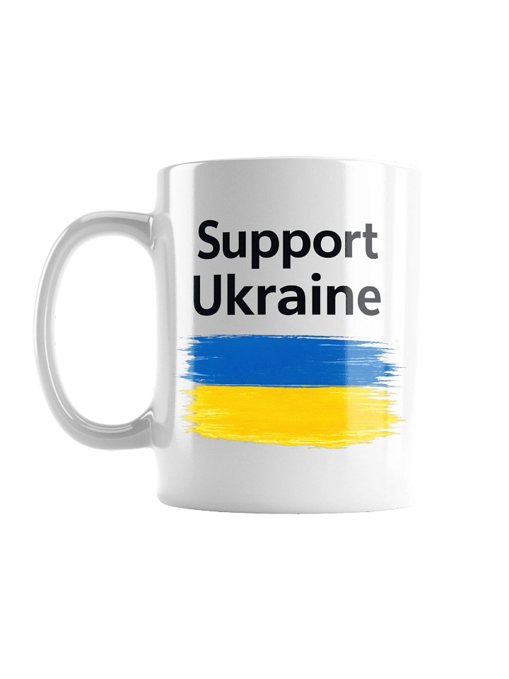 White Glossy Cup Support Ukraine, 325 ml product image (1)
