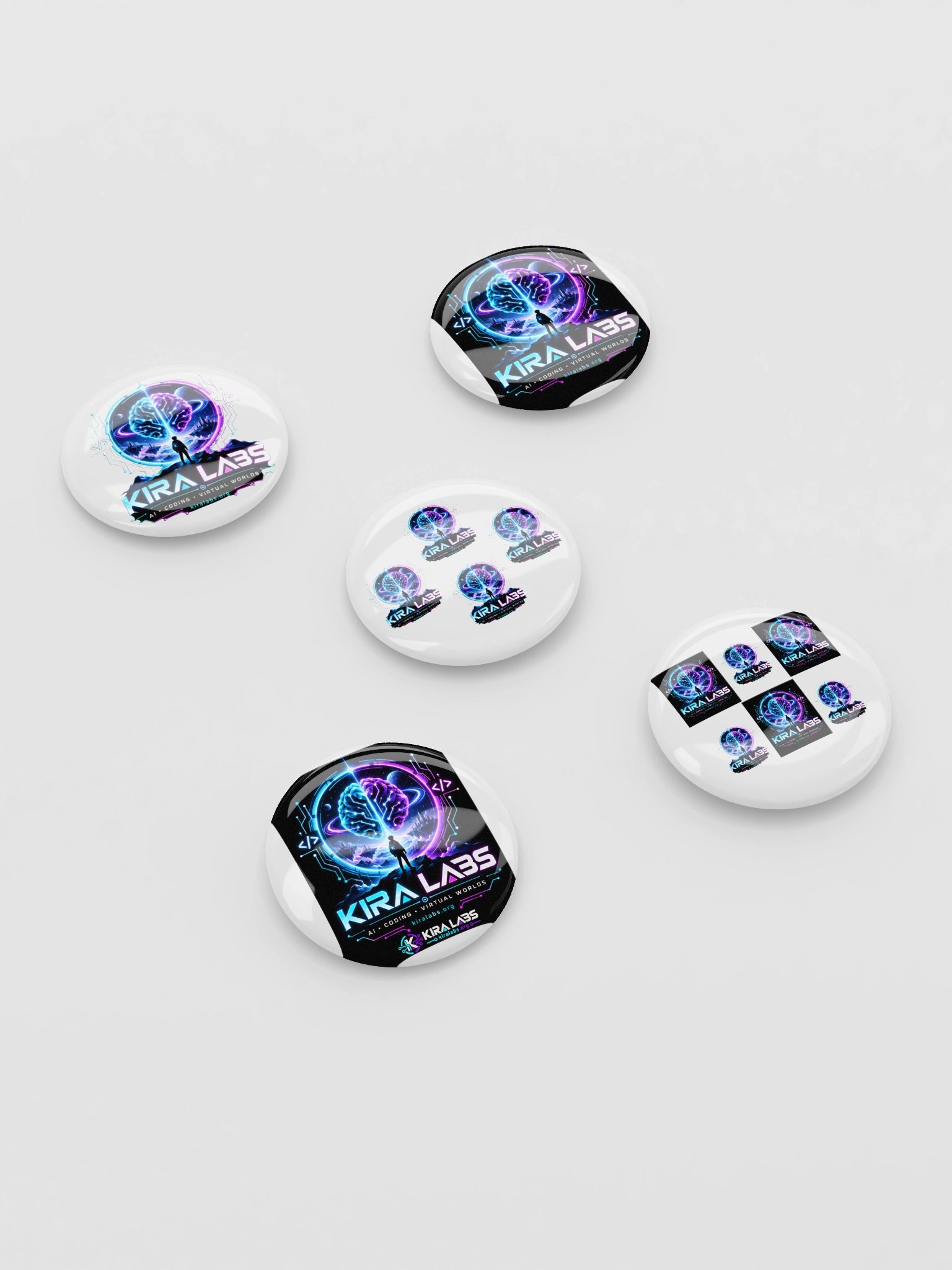 Kira Labs AI Coding Virtual Worlds Button Pin Set product image (3)