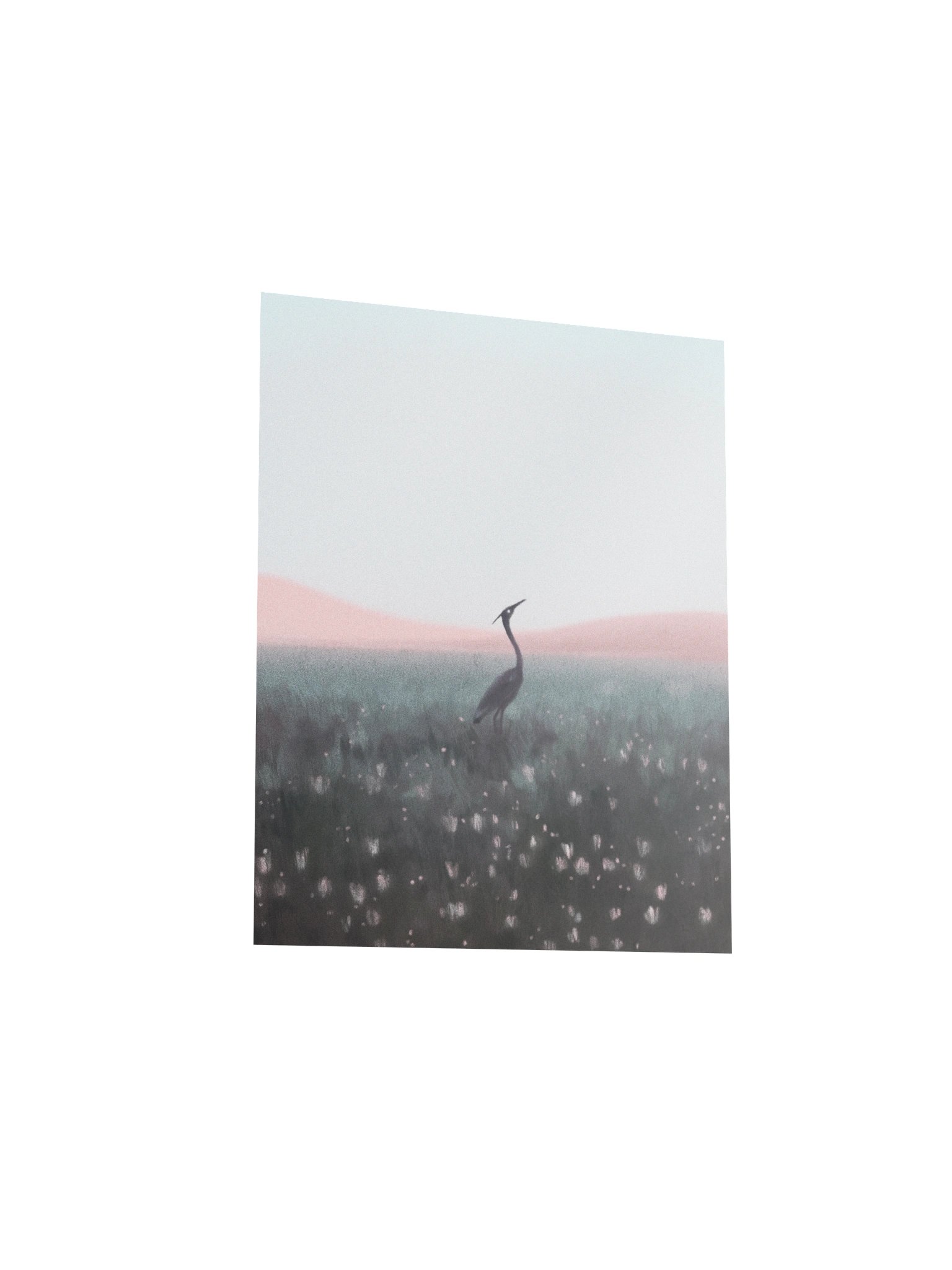 Crane in Flower Field product image (3)