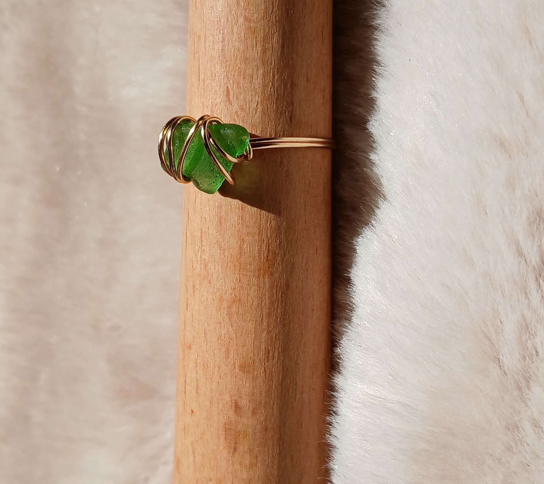 Size 9 & 9.5 Hand-Crafted Sea glass rings Oahu Hawaii product image (4)