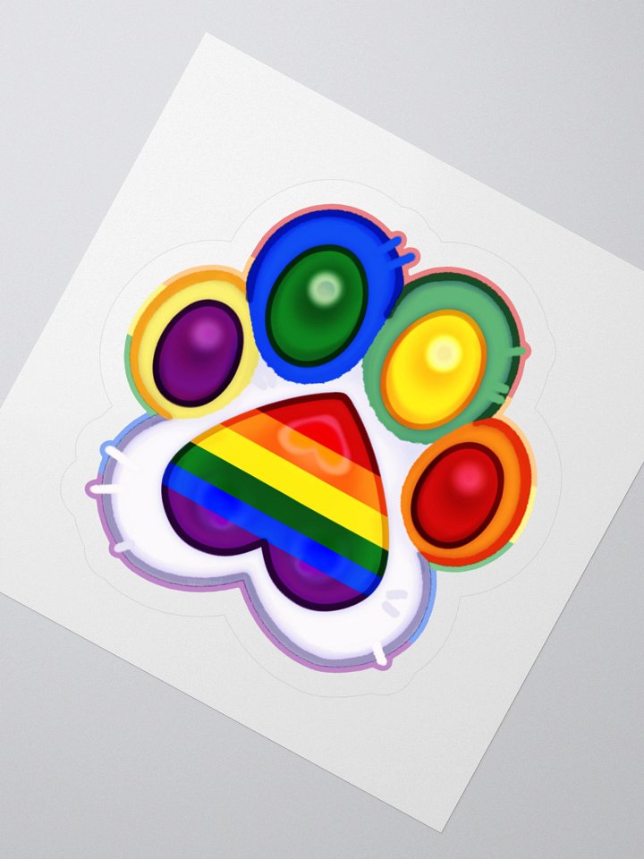 Rainbow Pride Paw Print Kiss Cut Stickers product image (6)