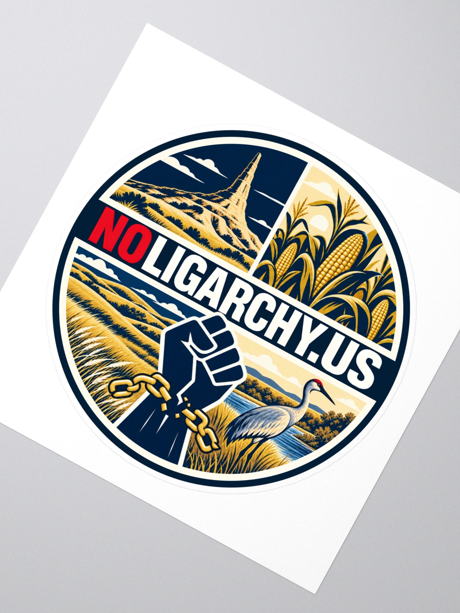 Nebraska NOLIGARCHY.US sticker product image (2)
