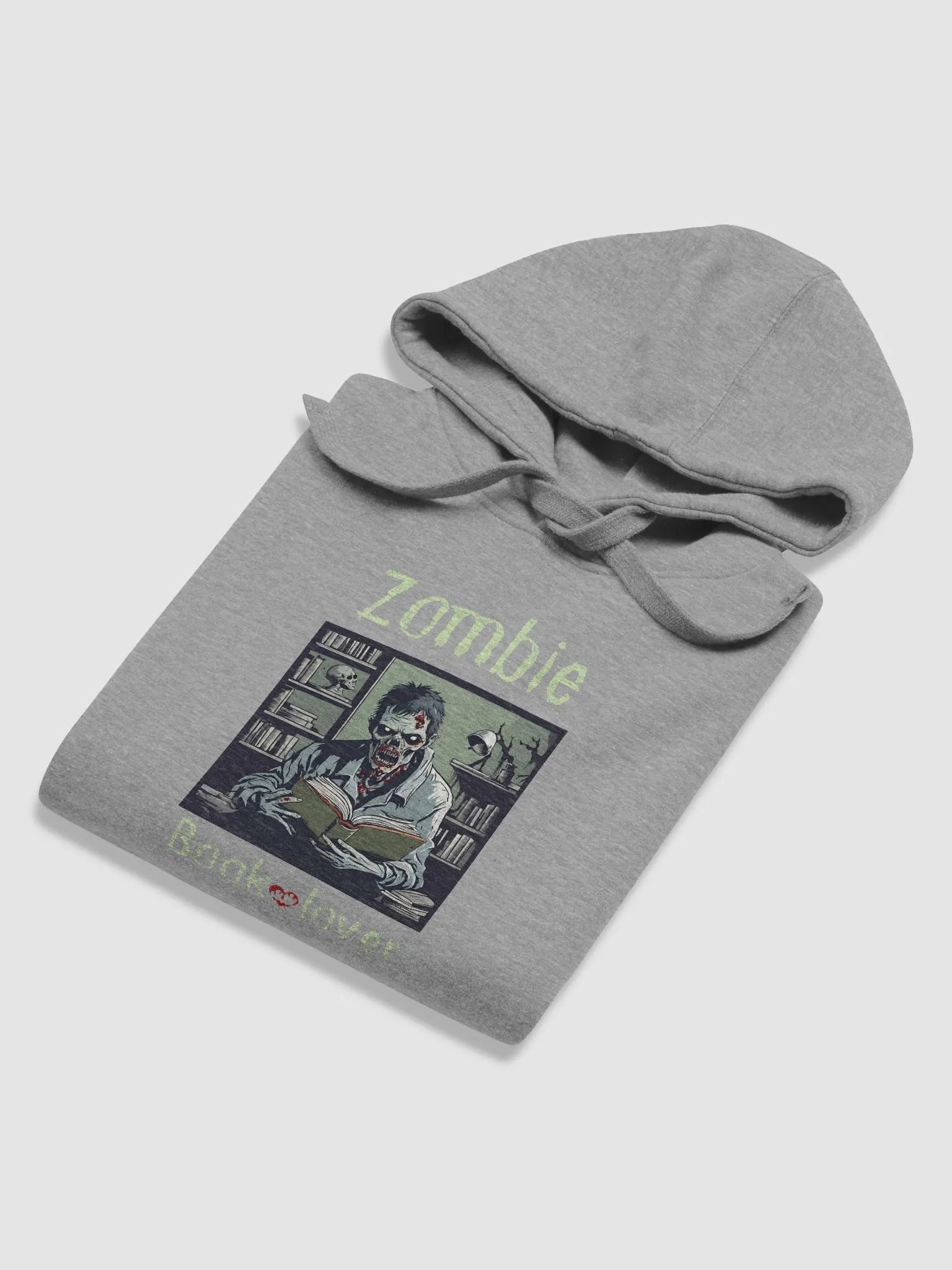 Zombie Book Lover Man - Carbon Grey Unisex Hoodie product image (6)
