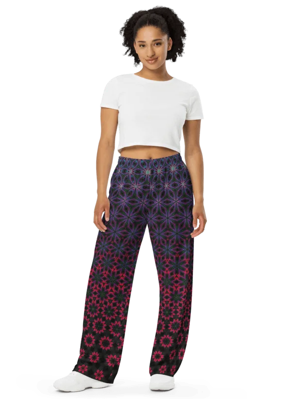 Cosmic Kaleidoscope Unisex Wide-Leg Lounge Pants product image (2)