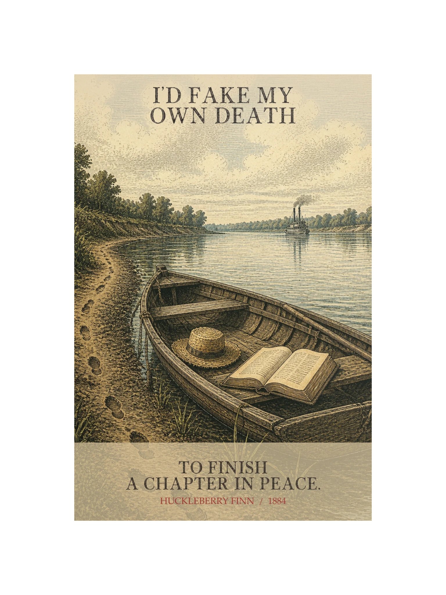 D Fake Own Death Finish Chapter Peace -- Adventures of Huckleberry Finn Art Print product image (12)