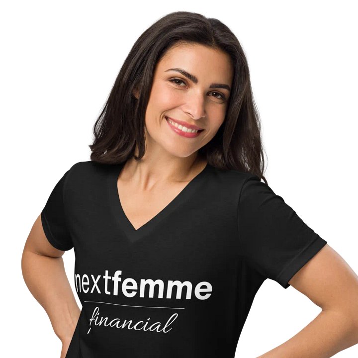 Relaxed V-Neck Tee with White Logotype product image (2)