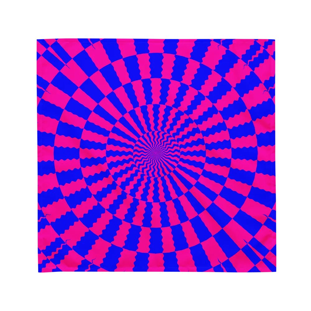 Spiral Illusion Neon Cotton Candy Color Bandana, Bright Blue Pink Trippy Twisted Accessories product image (3)