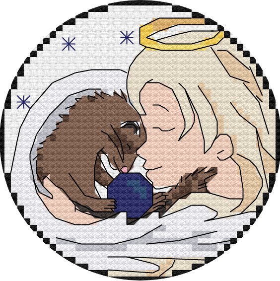 Zodiac Ferret - Virgo Sapphire Ferret Cross Stitch Pattern (Digital PDF) product image (1)