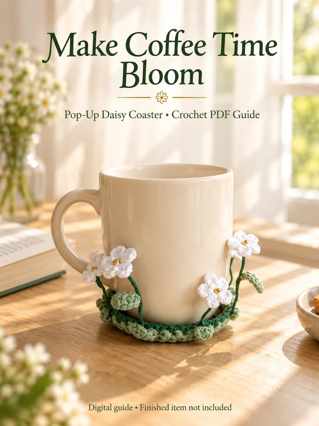 Pop-Up Daisy Coaster | Crochet pattern PDF product image (1)