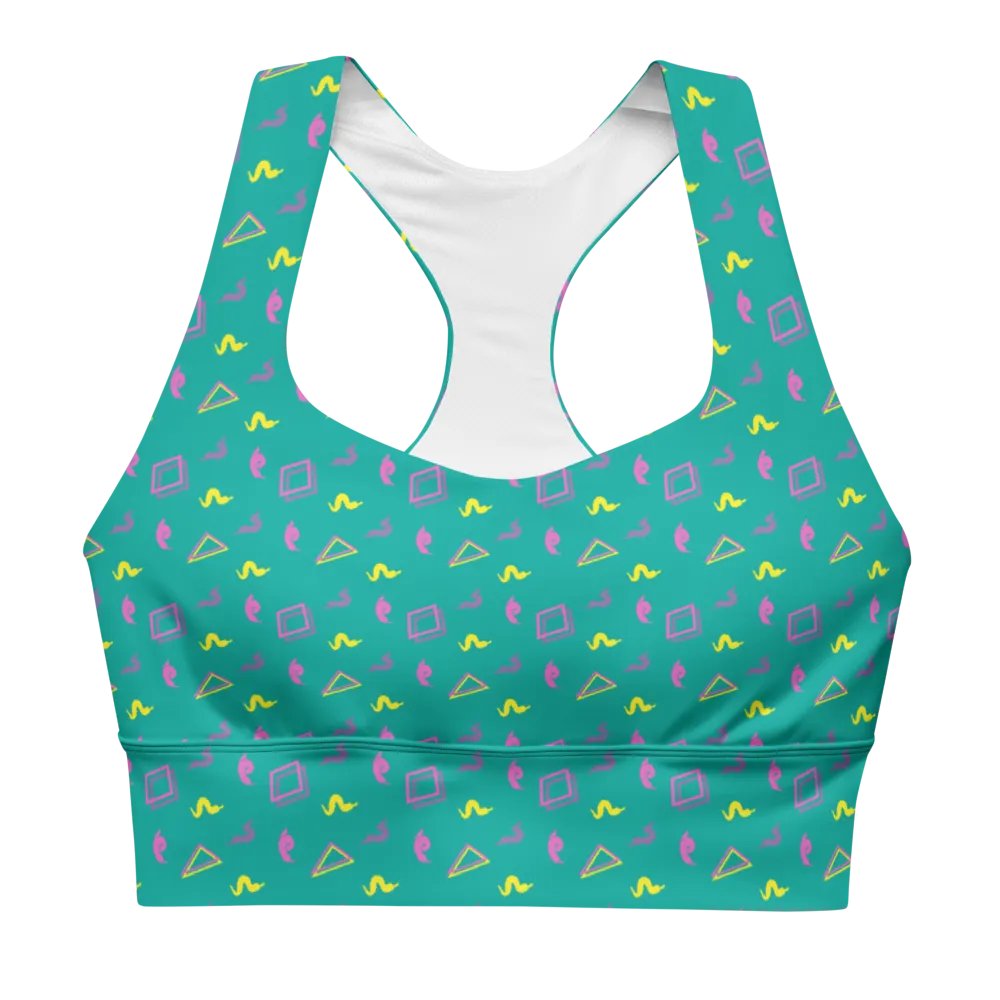 Oh Worm teal pattern sports bra product image (3)