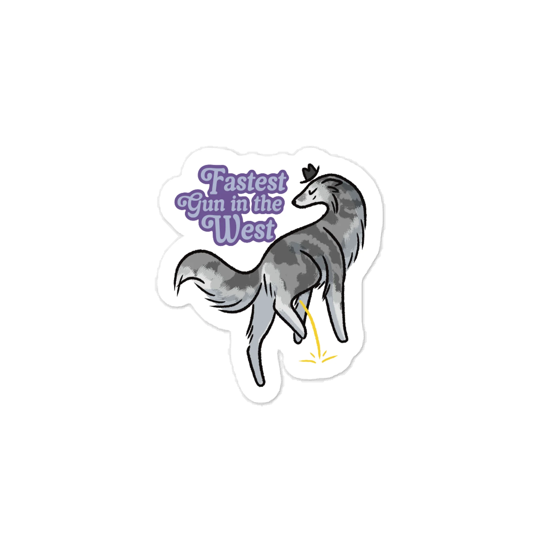Fastest Gun in the West - Silver Brindle - Kiss-Cut Vinyl Sticker product image (1)
