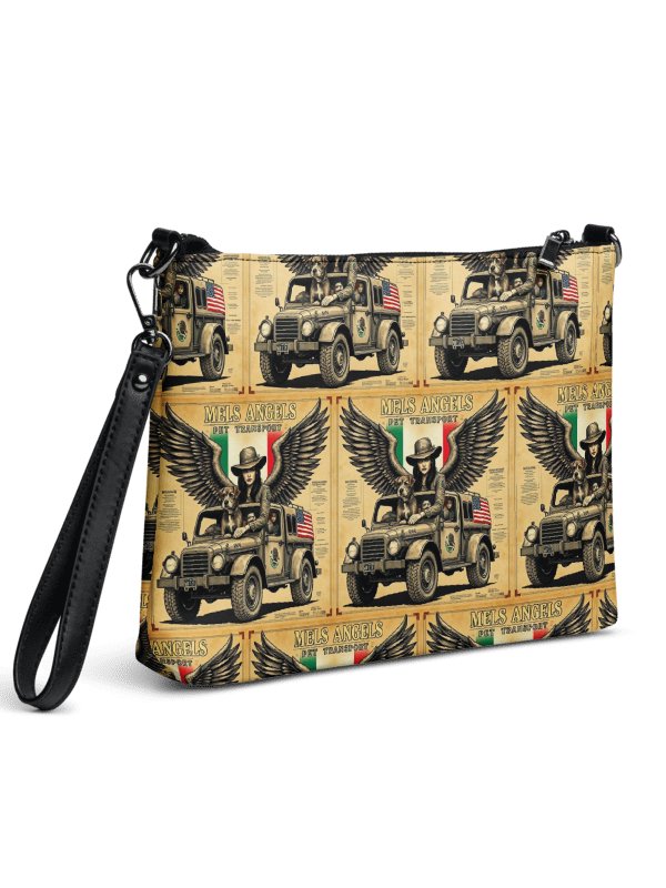 Mel’s Angels Vintage Crossbody Bag – All-Over Print Faux Leather Purse with Strap product image (9)