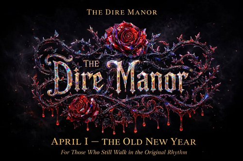 THE DIRE MANOR

— APRIL 1st — THE OLD NEW YEAR —

Not all clocks were obeyed.
Before January was crowned…
the year turned in ...