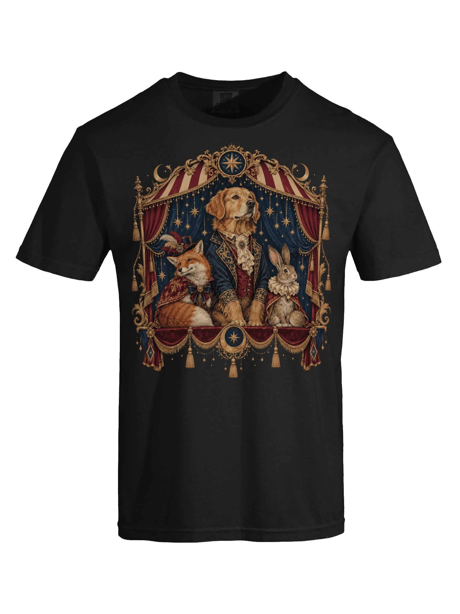Vintage Storybook Animal T-Shirt – Victorian Dog, Fox & Rabbit Graphic Tee product image (7)