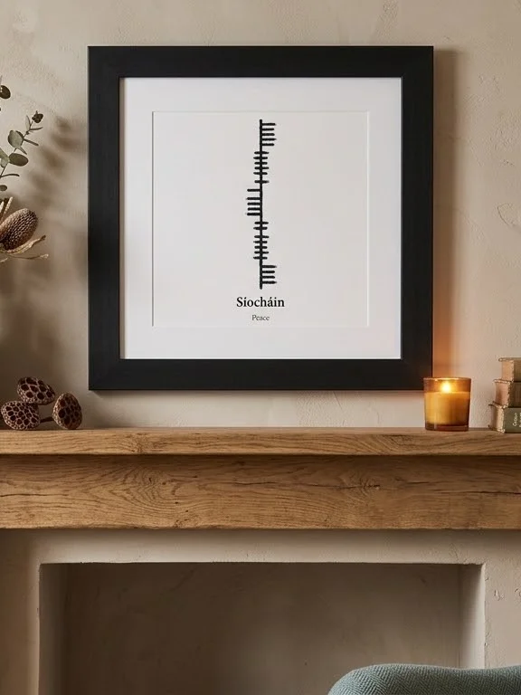 Síocháin – Celtic Peace Ogham Framed Art Print product image (27)