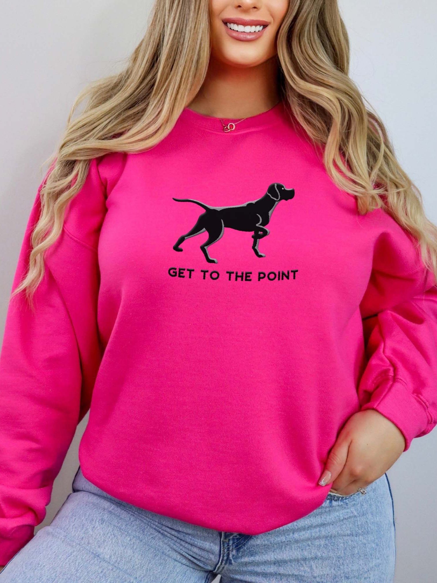 Get to the Point Sweatshirt (Embroidered) of an English Pointer (Black) product image (1)