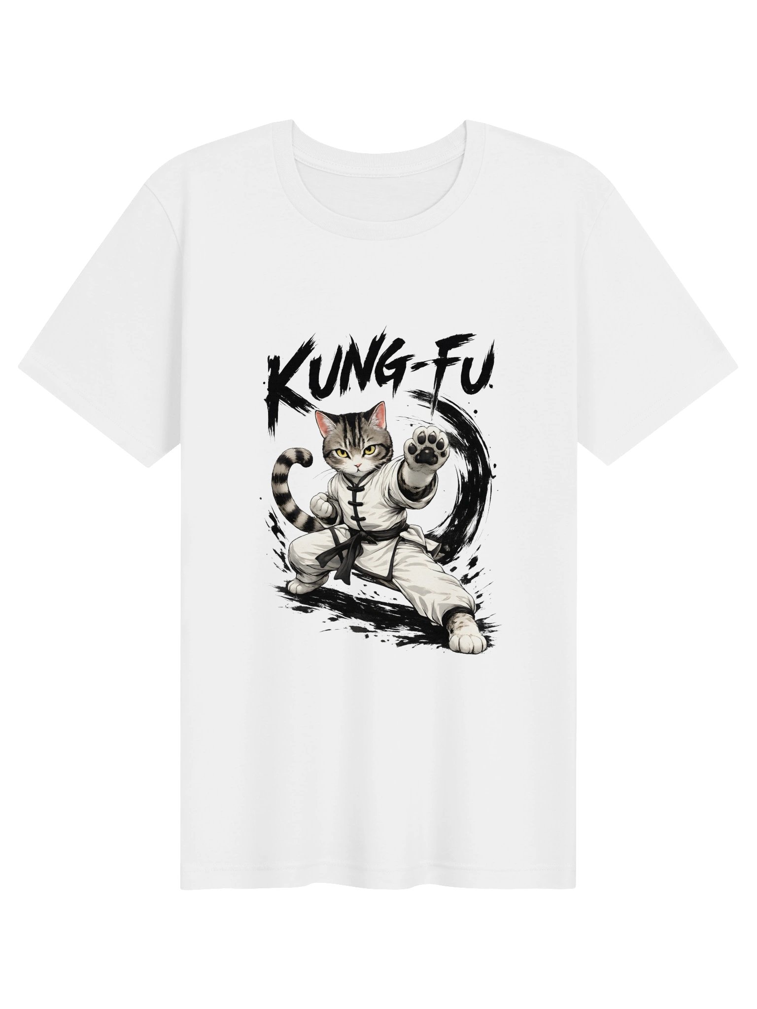 Kung-Fu Martial Arts Cat Funny Graphic T-Shirt product image (1)