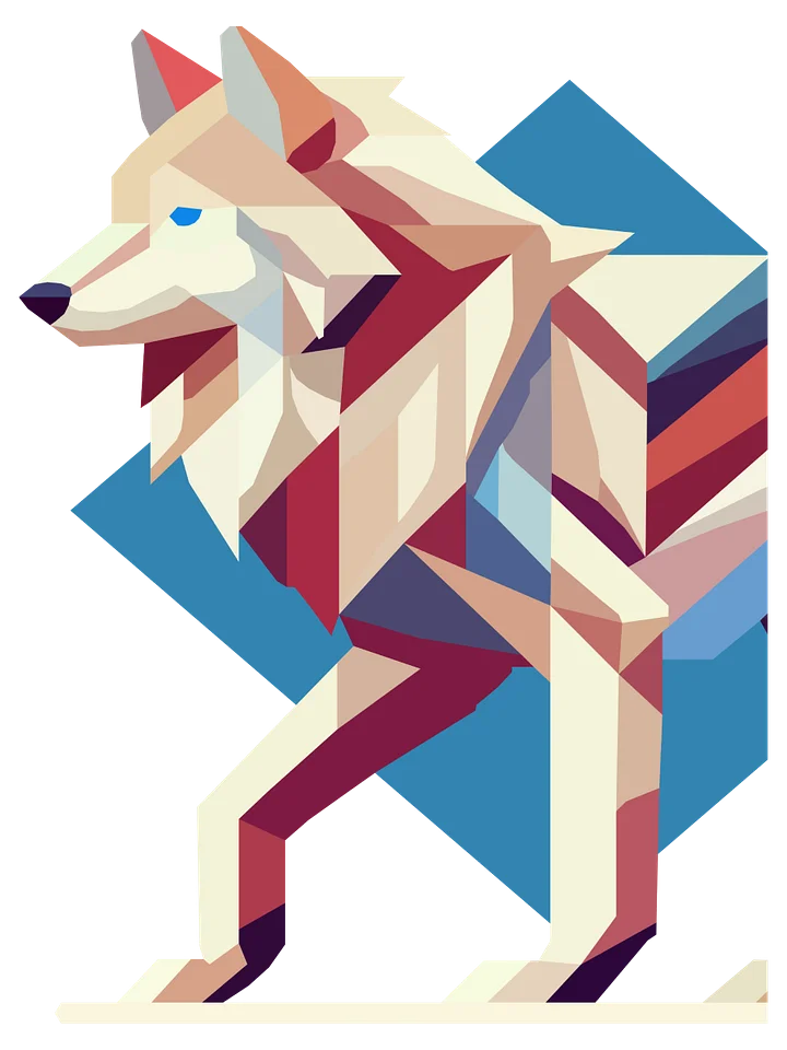 Free Geometric Wolf PNG Art - Transparent Background, Low Poly Animal Illustration product image (1)