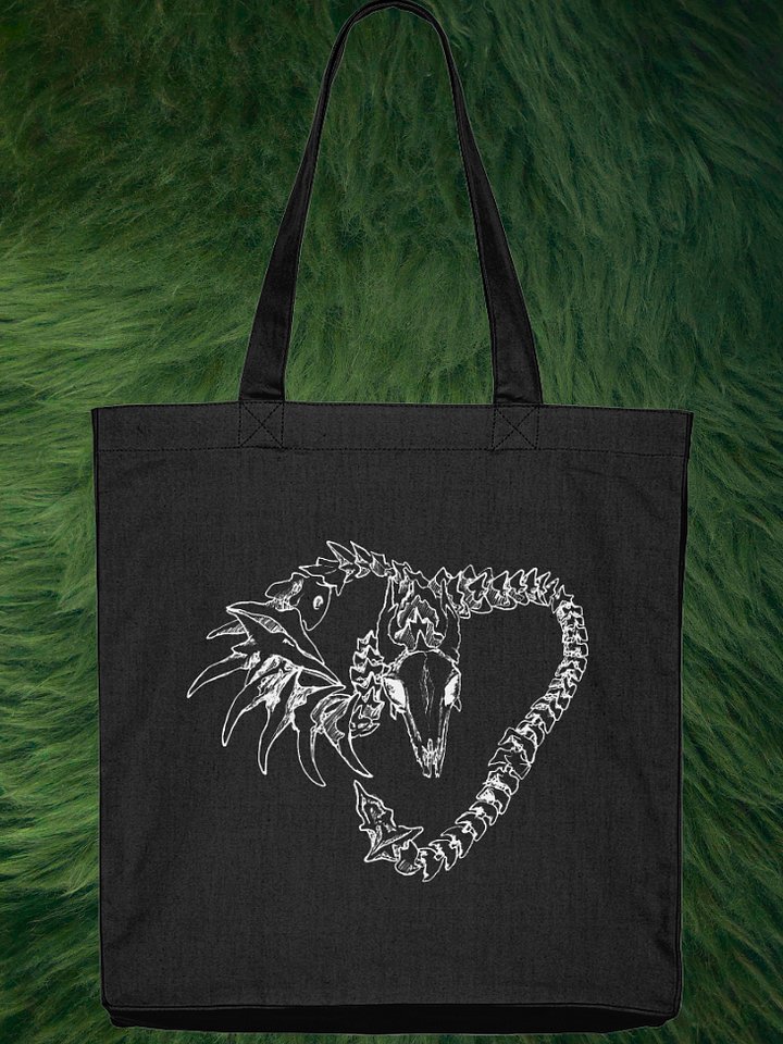 Dragon skeleton bones artwork - recycled cotton Tote bag product image (1)