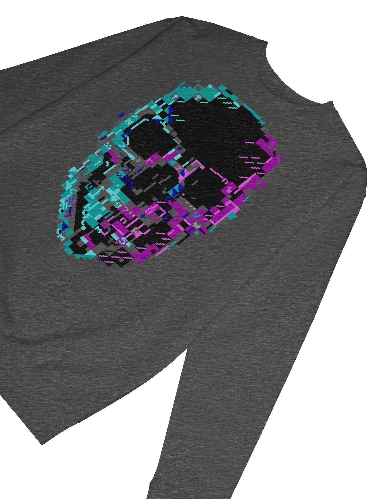 Cyberpunk ASCII Glitch Skull Sweater product image (6)