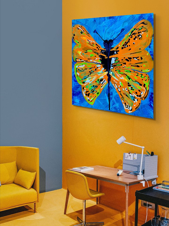 Neon Orange Butterfly Gallery Canvas Print product image (2)