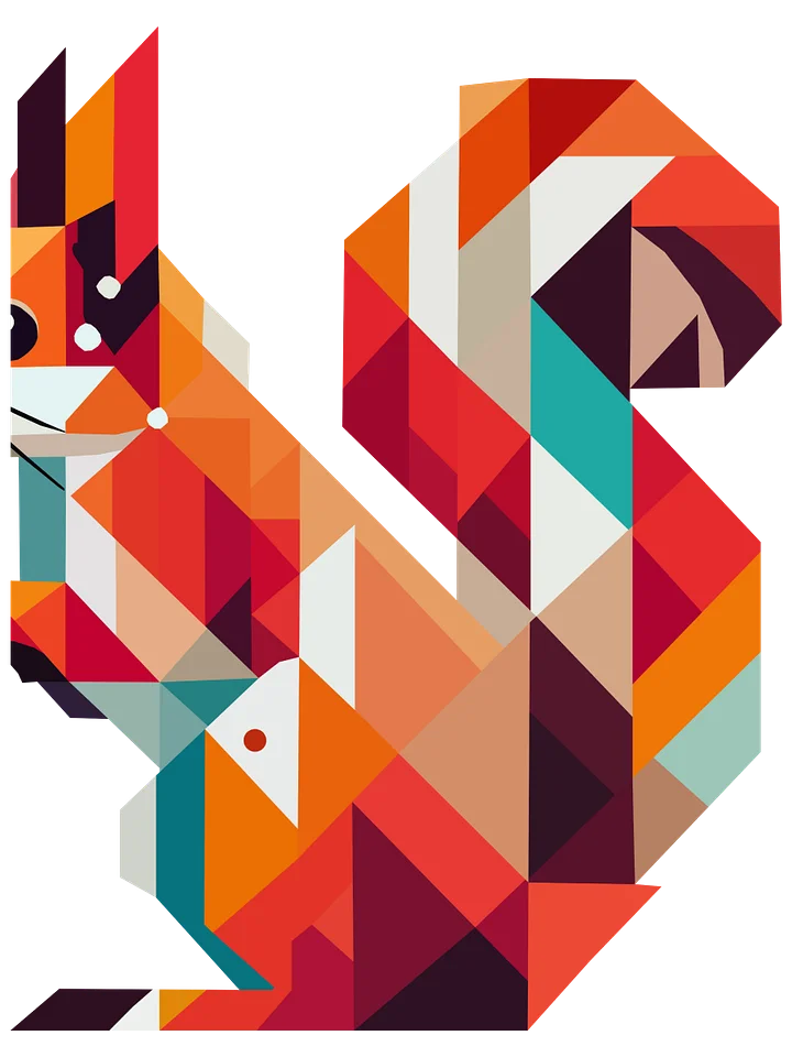 Free Geometric Squirrel PNG Art - Transparent Background, Low Poly Animal Illustration product image (2)