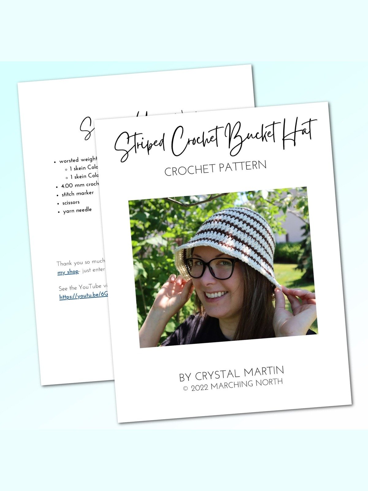 Striped Crochet Bucket Hat (Digital PDF Pattern) product image (3)