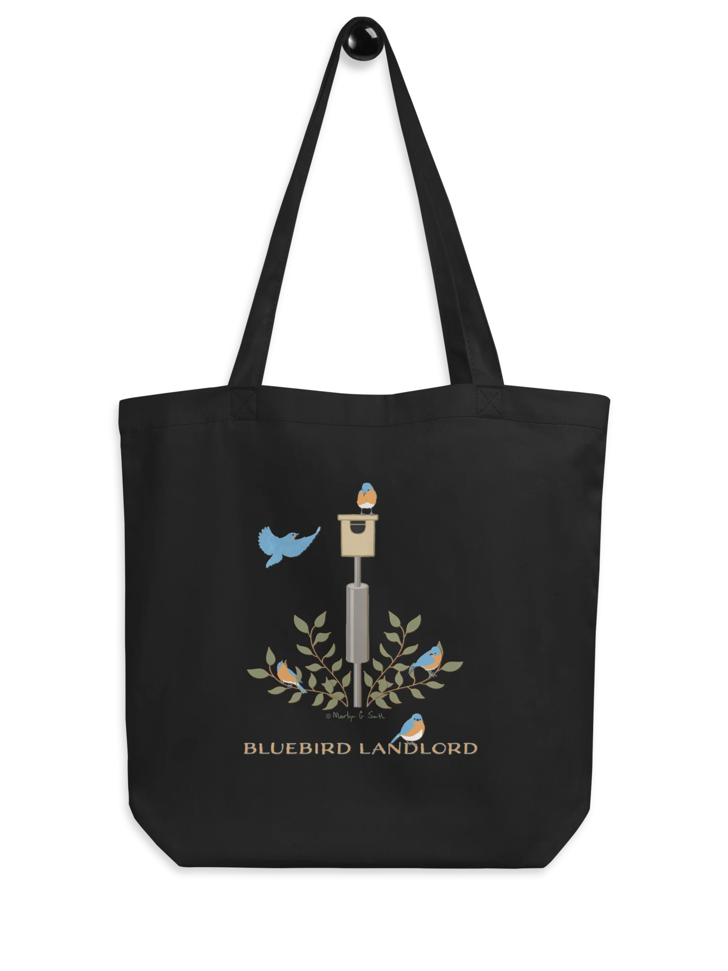 "Bluebird Landlord" Organic Tote in Black product image (2)