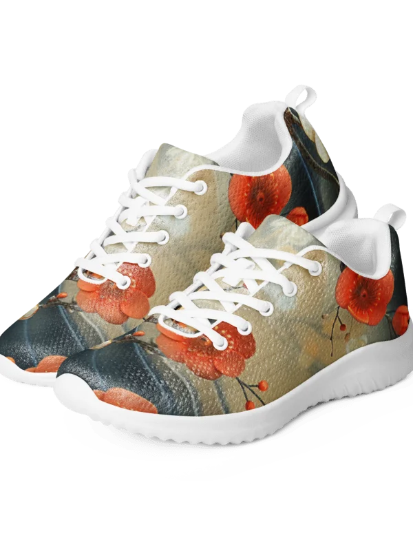 Traditional Japanese Floral Athletic Shoes - Plum Blossom Wave Aesthetic Sneakers product image (1)