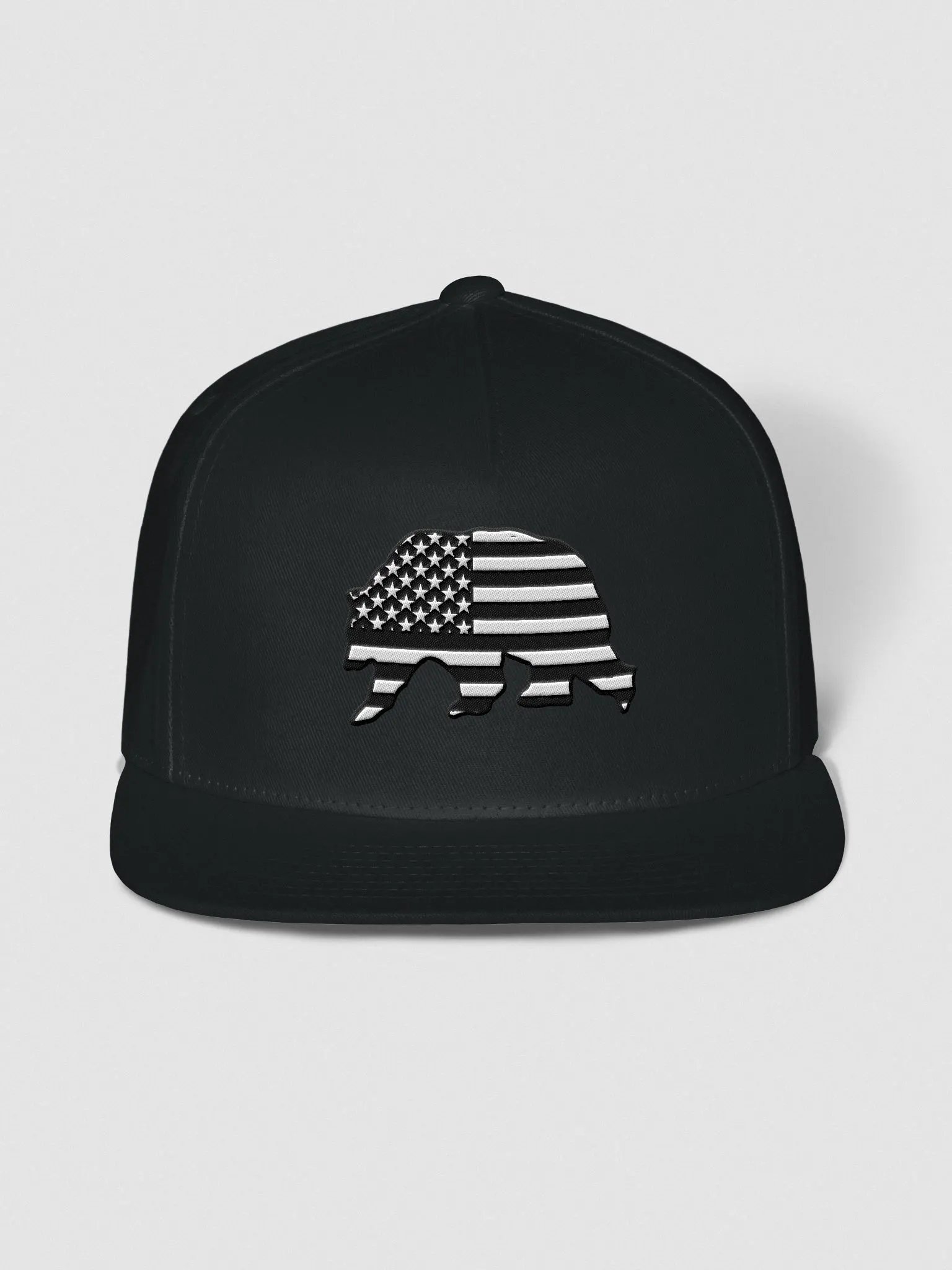 Black and White Grizzy Bear Flat Brim Snapback product image (1)