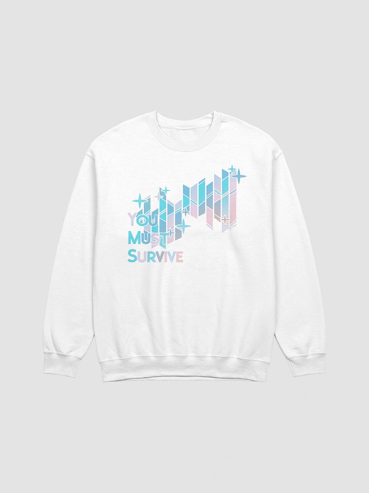 "YOU MUST SURVIVE" Stained Glass Sweatshirt (White) product image (1)