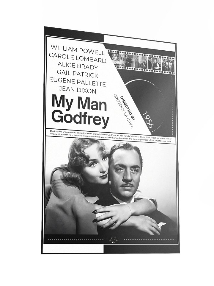 My Man Godfrey with Carole Lombard and William Powell 1936 | Movie Poster | 12x18 Wall Art product image (2)